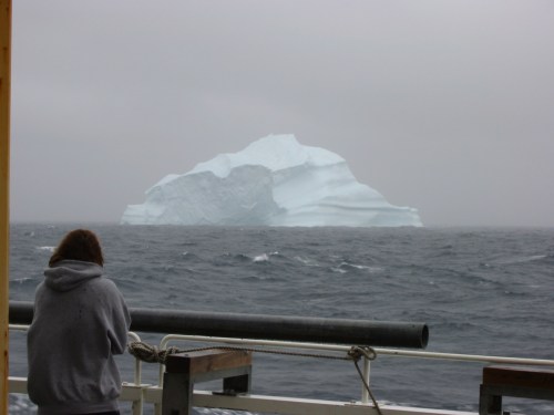 Iceberg in the fog off Upernarvik, Greenland in July of 2003. [Photo Credit: Andreas Muenchow]