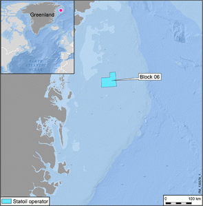 Norway's StatOil lease area on the continental shelf off north-east Greenland from their Dec.-20, 2013 press release.