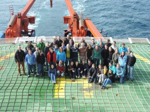 Science party aboard R/V Polarstern after 4 weeks at sea in July 2014.