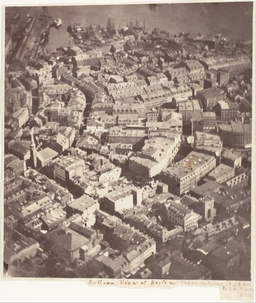 Aerial photo taken Oct.-13, 1860 of Boston, MA by J.W. Black.