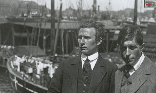 Knud Rasmussen (right) and Lauge Koch (left). [Photo: Holger Damgaard, National Library of Denmark.