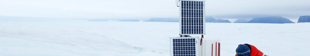 Andreas Muenchow finishes work on a weather station, which has a cable that runs deep into the ocean. (Whitney Shefte / The Washington Post)