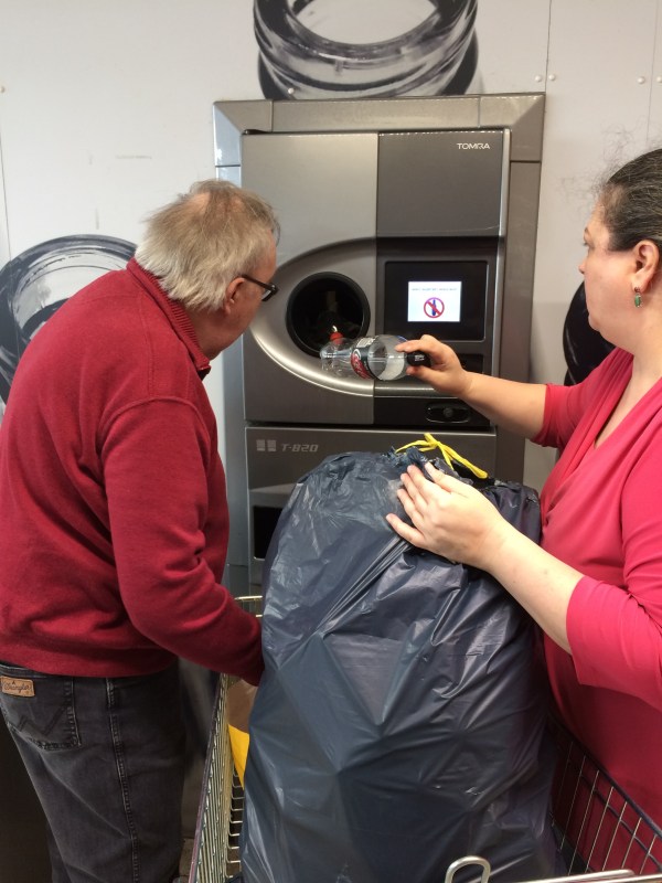 Recycling plastic bottles in Bremerhaven.