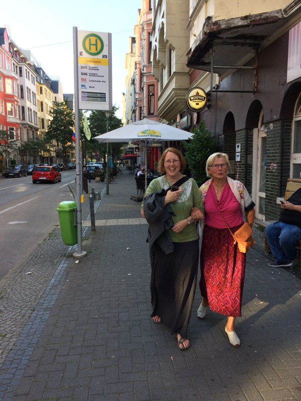 Dragonfly and Christa after watching the World Cup Final in bar within walking distance of our new appartment in July 2018.